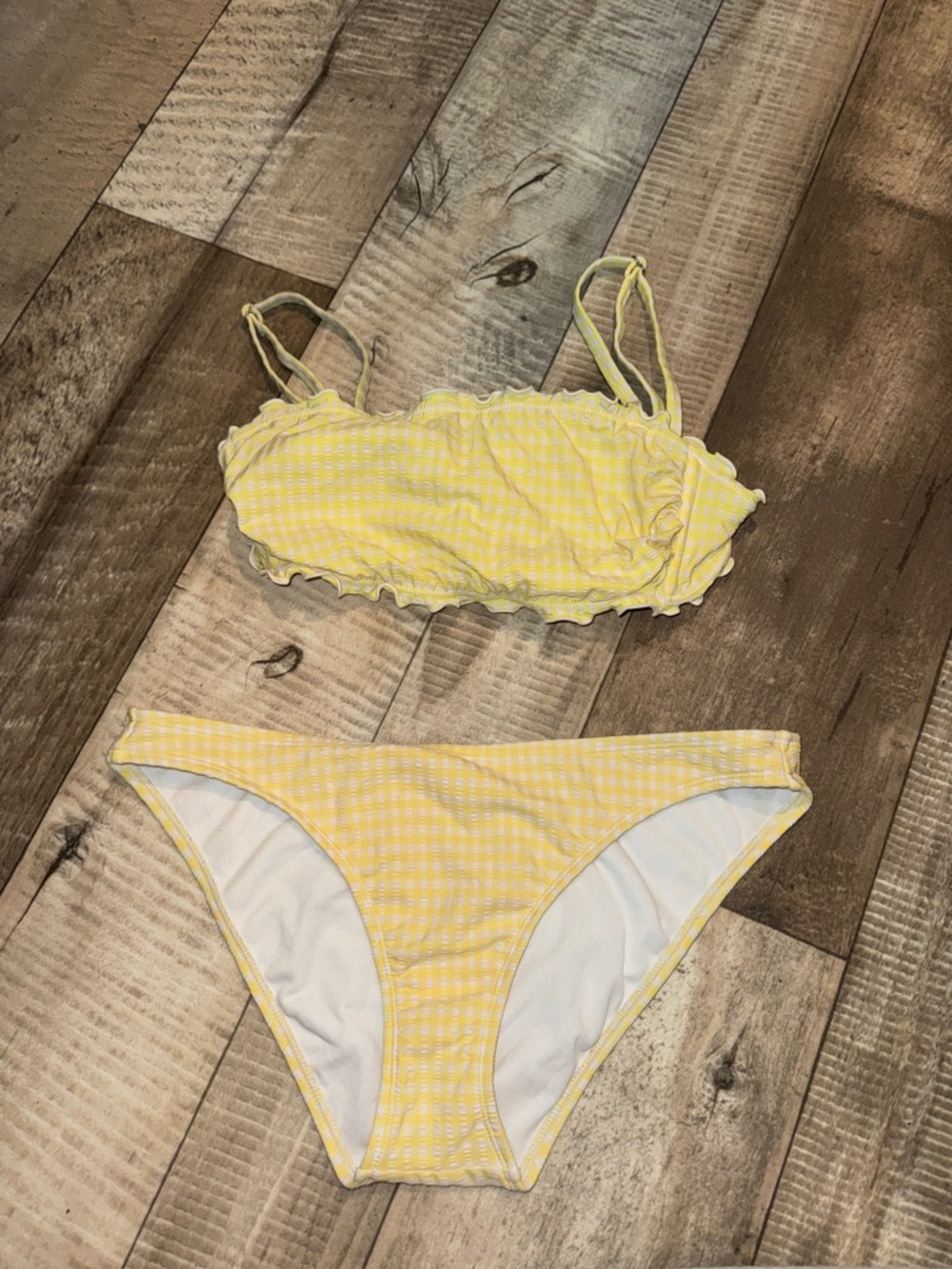 Xhilaration Yellow Gingham Two-Piece Bikini